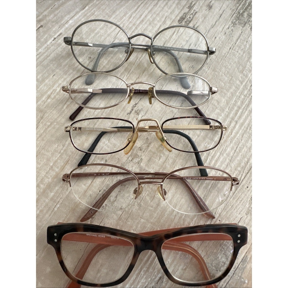 5 Pairs Assorted Wire Rim Glasses Terri Brogan Celine Dion Michael Kors